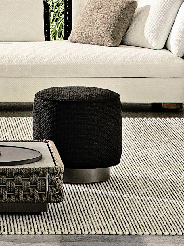 Yves Outdoor Coffee Table and Pouf