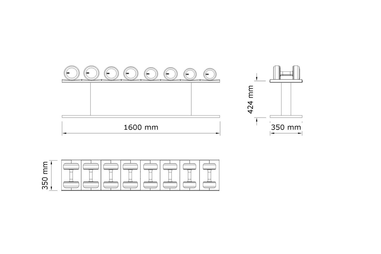 COLMIA™ POWER, Dumbbells with Horizontal Rack, view 4