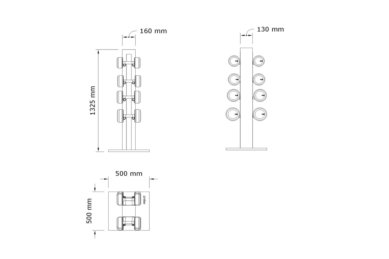 COLMIA™ POWER, Vertical Dumbbells with Stand, view 4