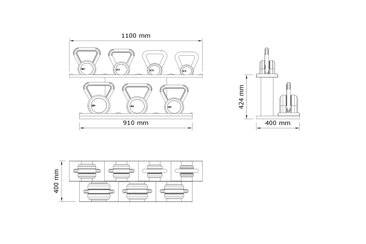 LOVA™ Set, Horizontal Kettlebell Rack, view 5