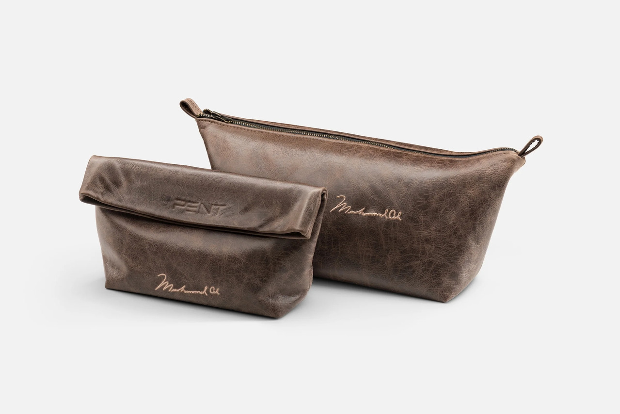 PENT. x Muhammad Ali Full-Grain Leather Pouch, view 2