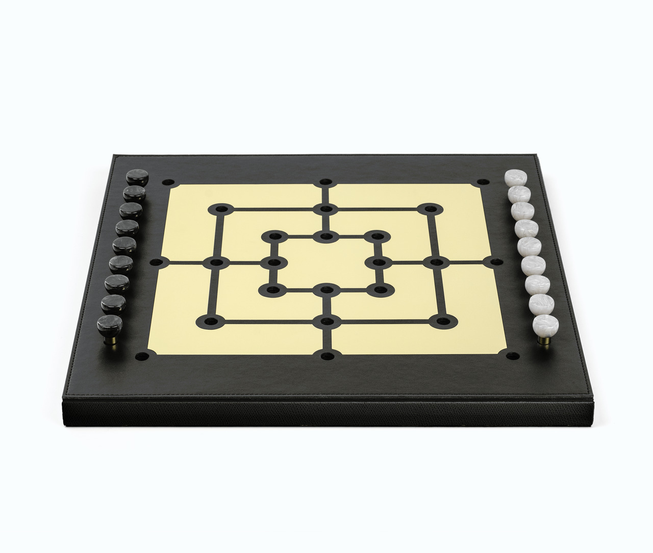 Mill Board Game with Gold Details, view 3