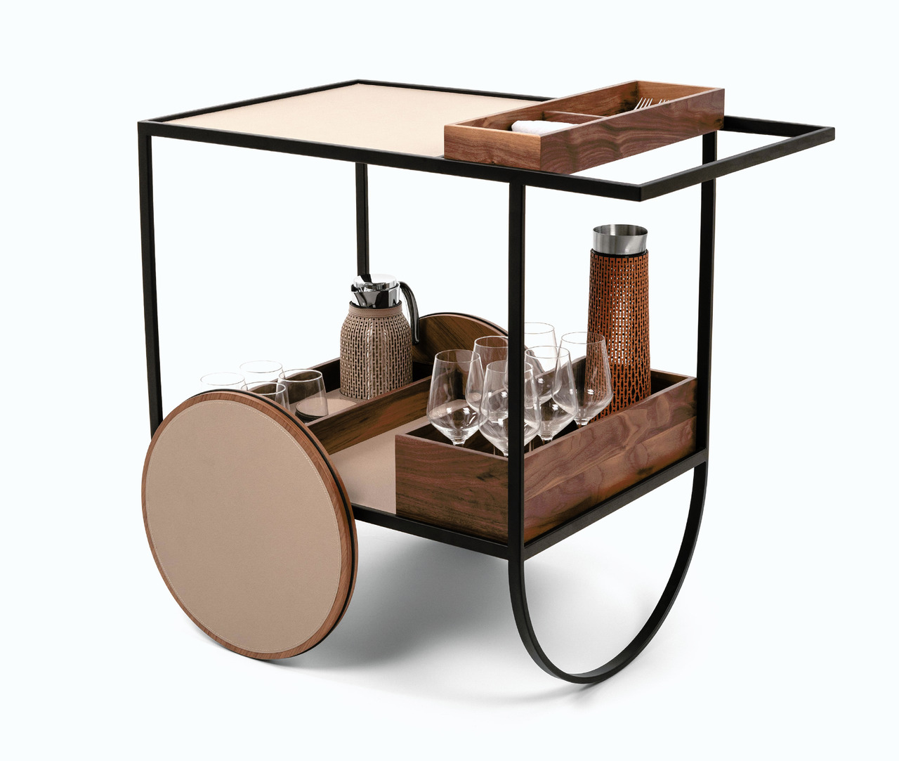 Magenta Serving Trolley by Pinetti, view 5