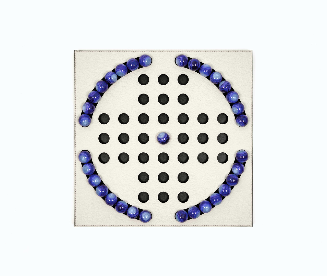 Peg Solitaire Board Game with Blue Pegs, view 3