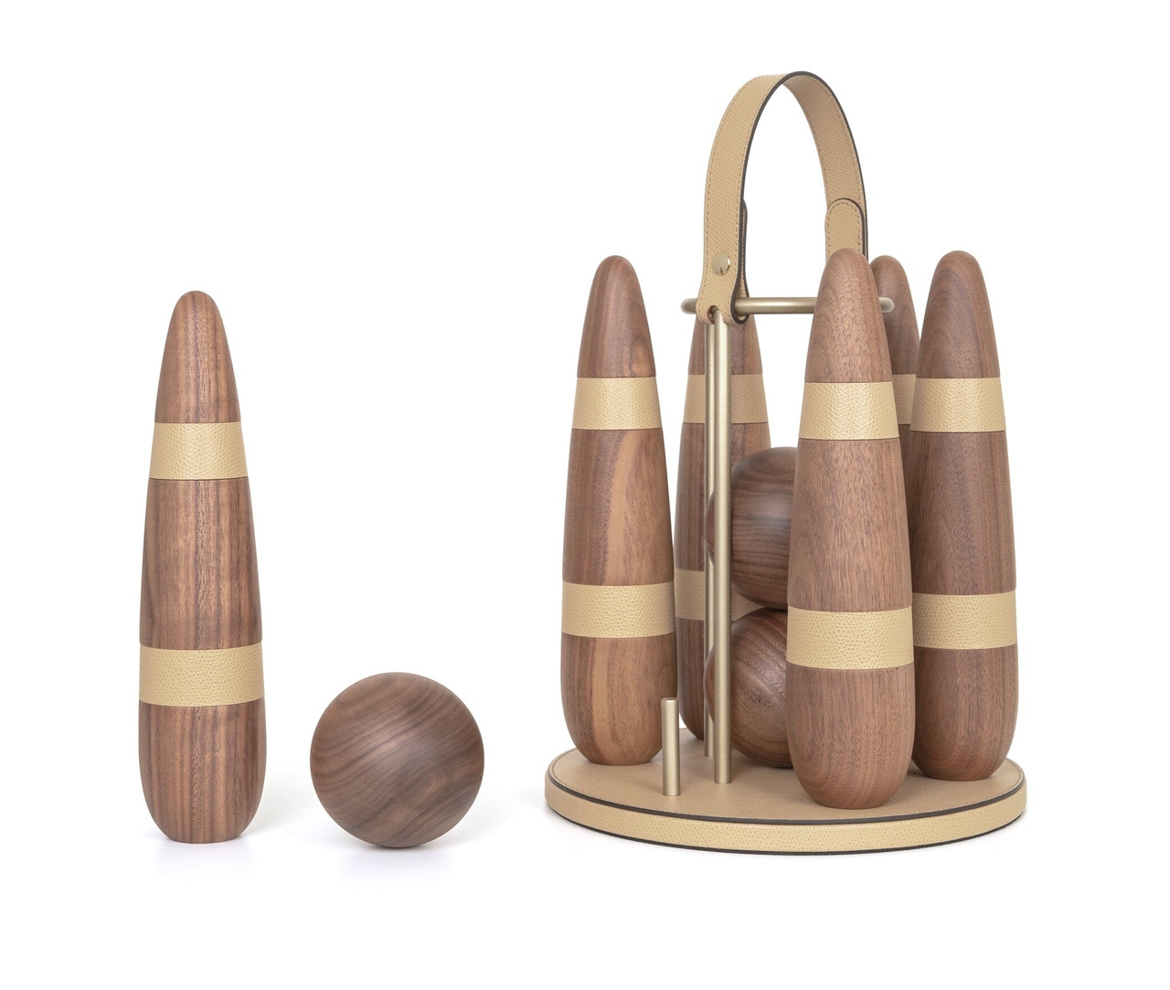 Handcrafted Pinetti Bowling Set, view 2