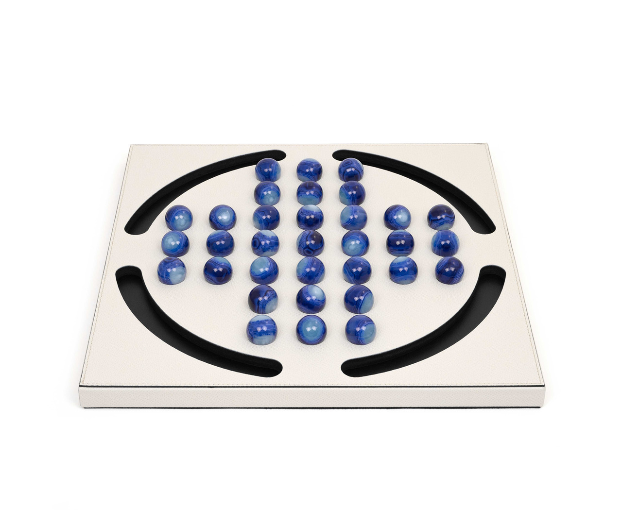 Peg Solitaire Board Game with Blue Pegs, view 4