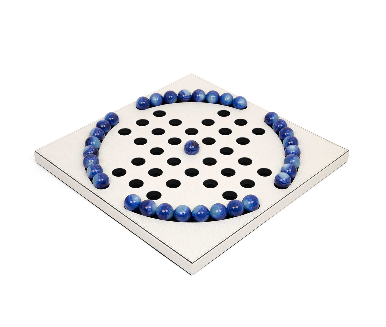 Peg Solitaire Board Game with Blue Pegs, view 2