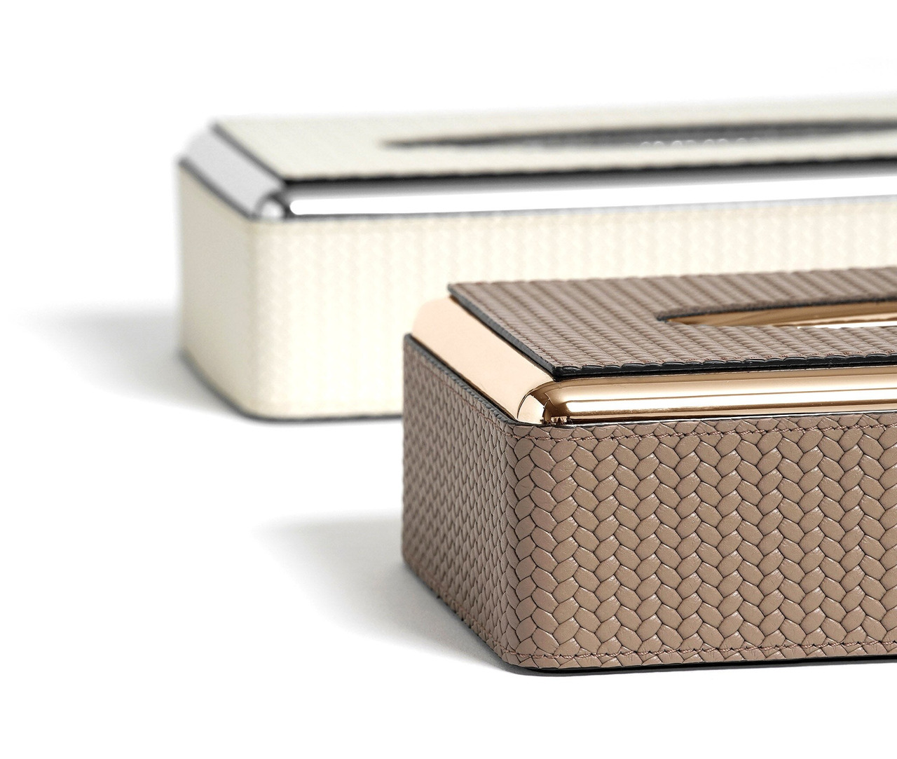 Rectangular Leather Tissue Box, view 4