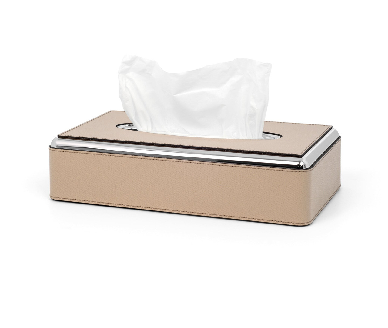 Rectangular Leather Tissue Box, view 2
