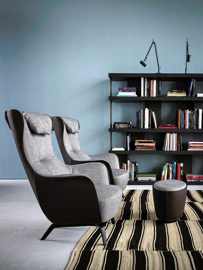 Mamy Blue Armchair and Ottoman, view 4