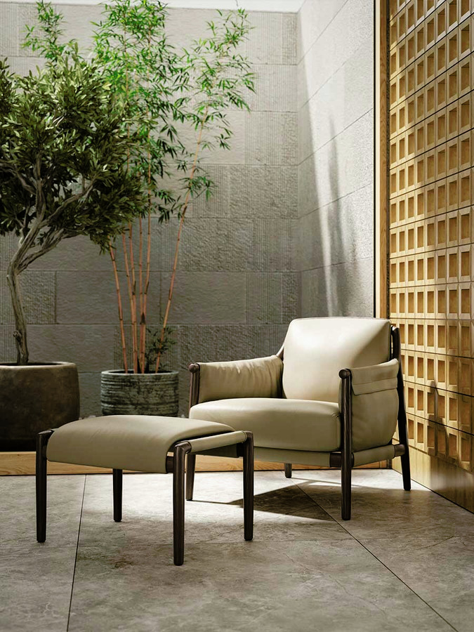 Times Lounge Armchair and Ottoman, view 4