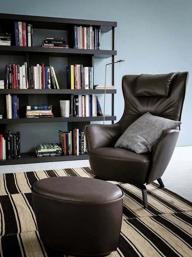 Mamy Blue Armchair and Ottoman, view 5