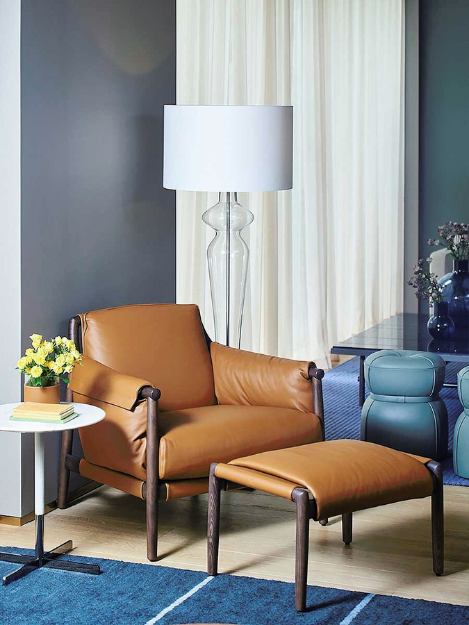 Times Lounge Armchair and Ottoman, view 4