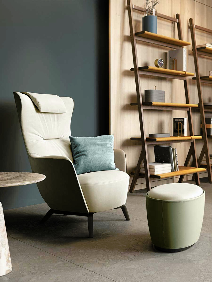 Mamy Blue Armchair and Ottoman, view 7