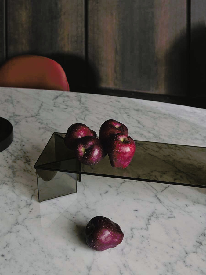 Mesa Ellipse Marble Table, view 7