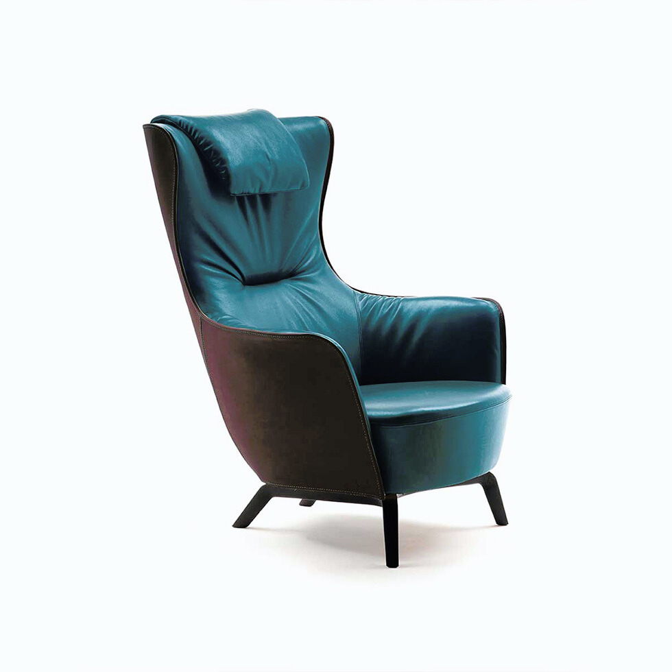 Mamy Blue Armchair and Ottoman