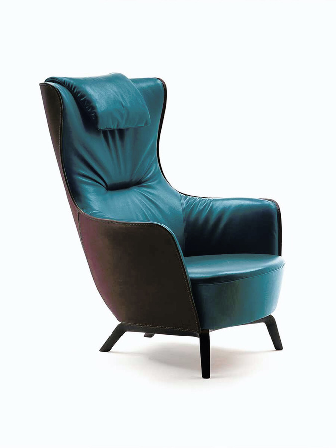Mamy Blue Armchair and Ottoman, view 9