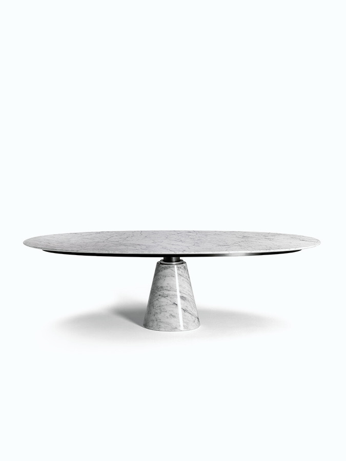 Mesa Ellipse Marble Table, view 8