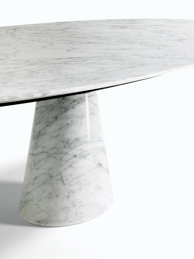 Mesa Ellipse Marble Table, view 9
