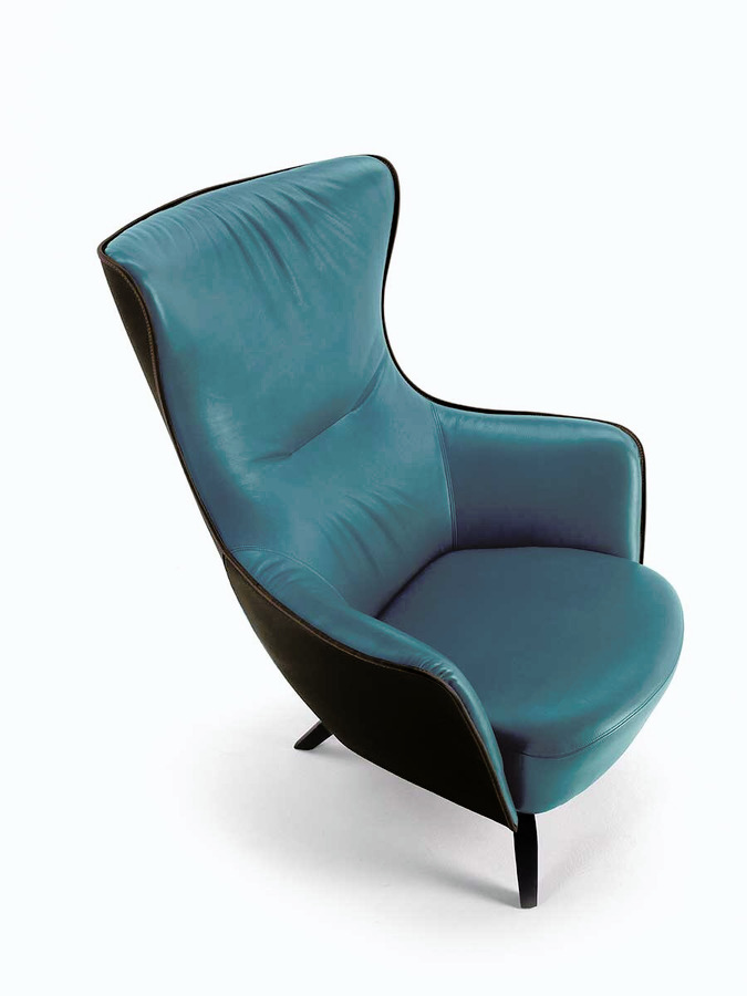 Mamy Blue Armchair and Ottoman, view 12