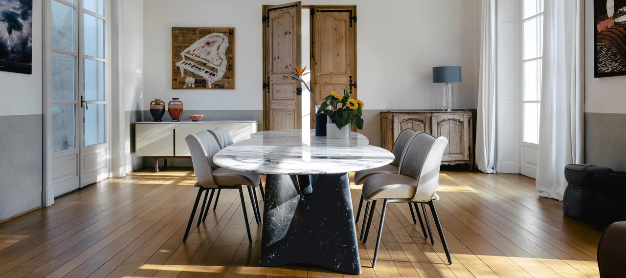 Infinitamente Marble Dining Table, view 2