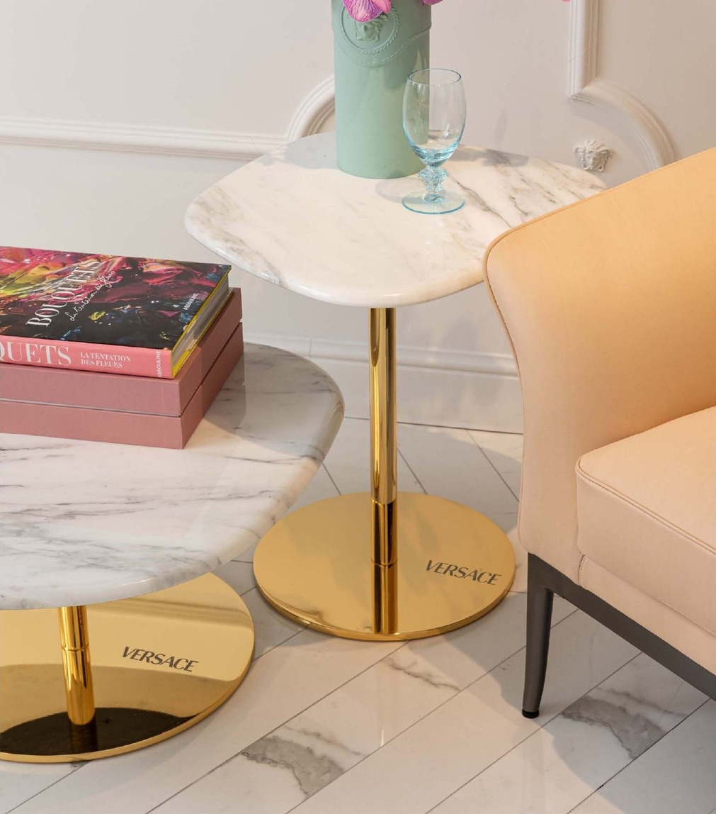 Iconic Coffee and Side Tables: Marble and Gold, view 3