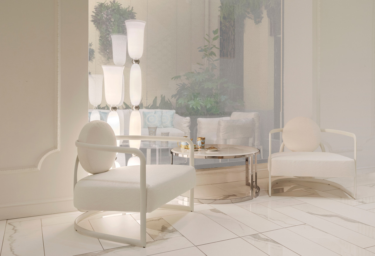 Versace La Medusa Round Metal Outdoor Chair, view 2