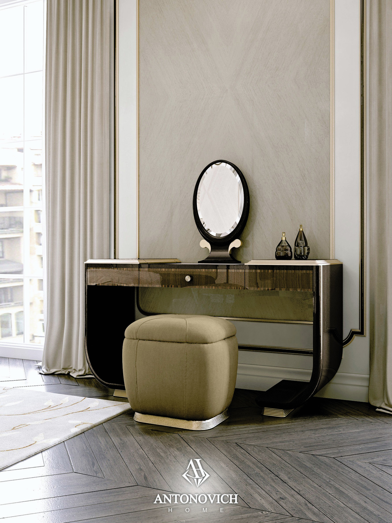 Pregno Riverside Art Deco Bedroom Furniture, view 3