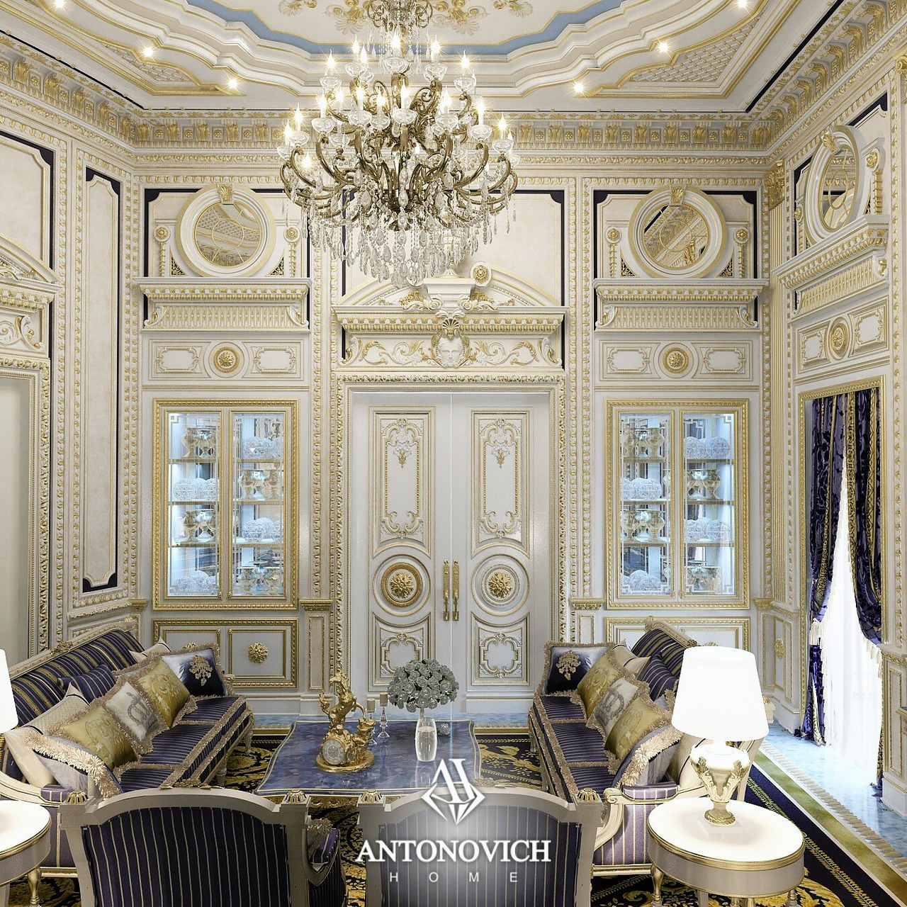 Palatial Living Room Interior, view 2