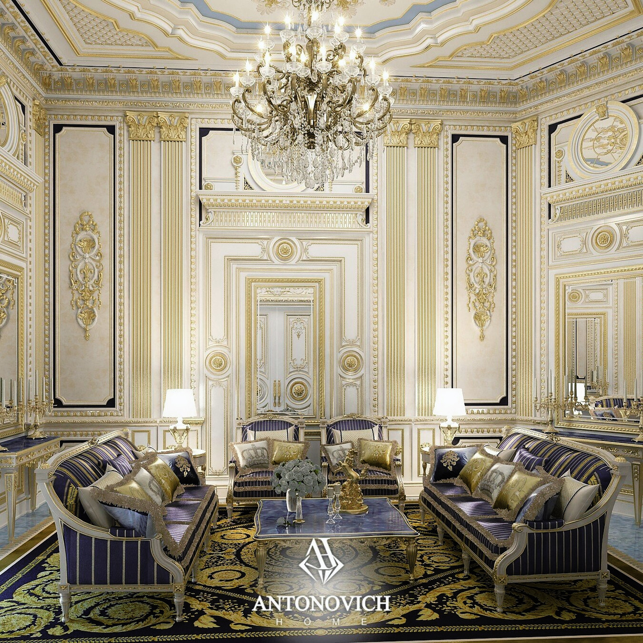 Palatial Living Room Interior, view 4
