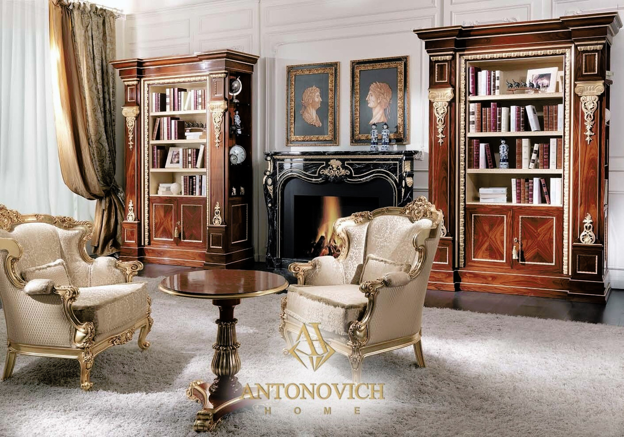 Luxury Boiserie Classic Italian Study, view 2