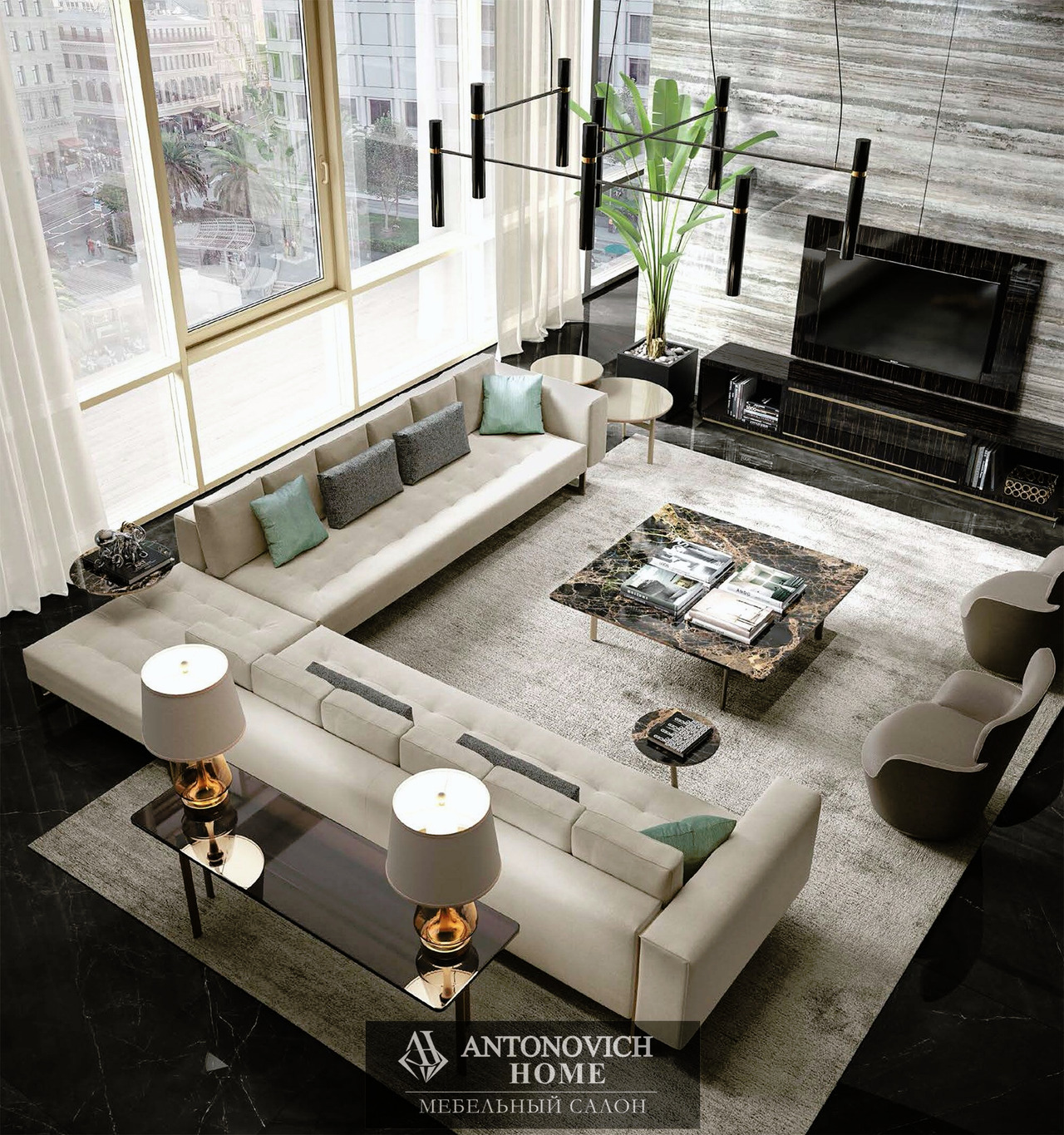 Richmond upon Thames 2 Living Room by Barnini Oceo, view 3