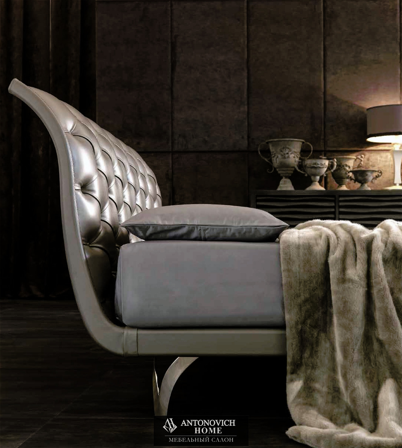 CorteZari Zoe Gold Art Deco Bedroom, view 2