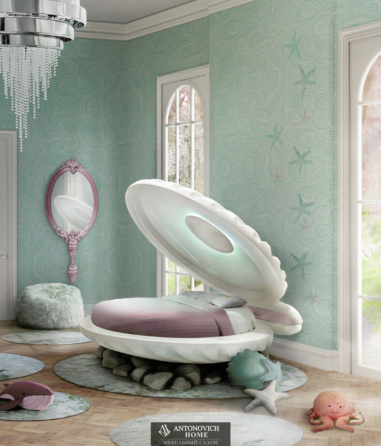 Circu Little Mermaid Shell Bed, view 2