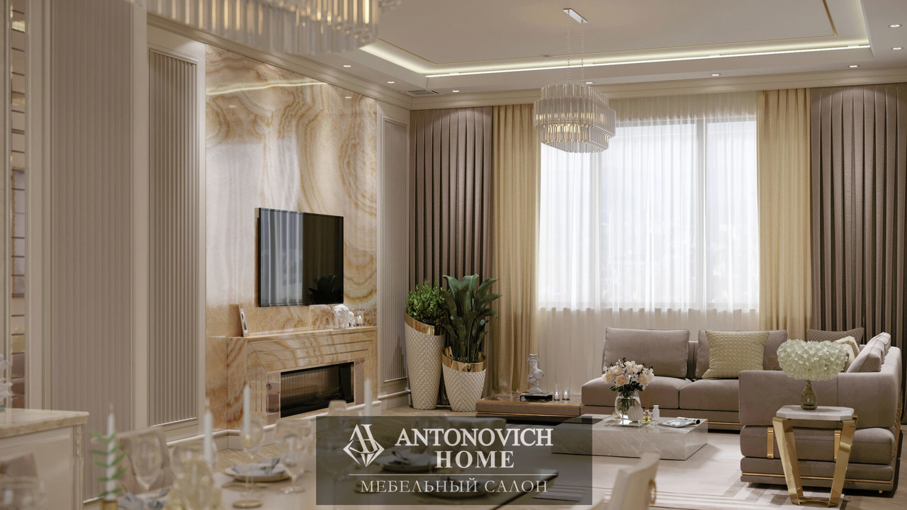 KEOMA Living Room in a Luxury Antonovich Design Project, view 5