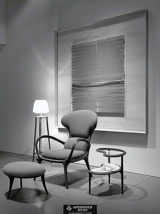 Ceccotti Collezioni Saturn e Saturnino Armchair and Pouf, view 4