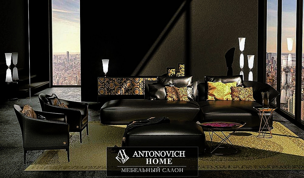 Goddess+Sectional+Sofa+and+Ottoman,+Stiletto+Armchair,+and+SideBoard+La+Medusa+Big+Coffee+and+Side+Table,+Goddess+Table+and+Floor+lamp+&+Greca+Versace+Rug_result