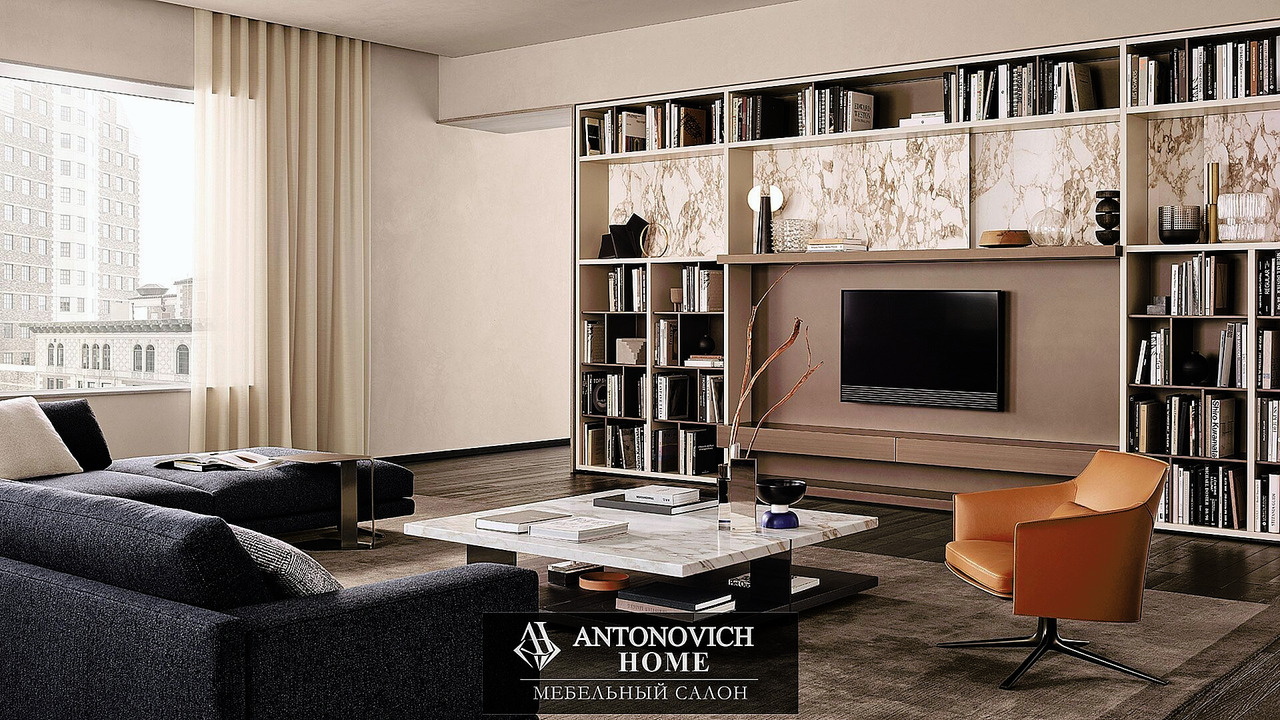 Poliform Wall System Modular Living Room Furniture, view 5