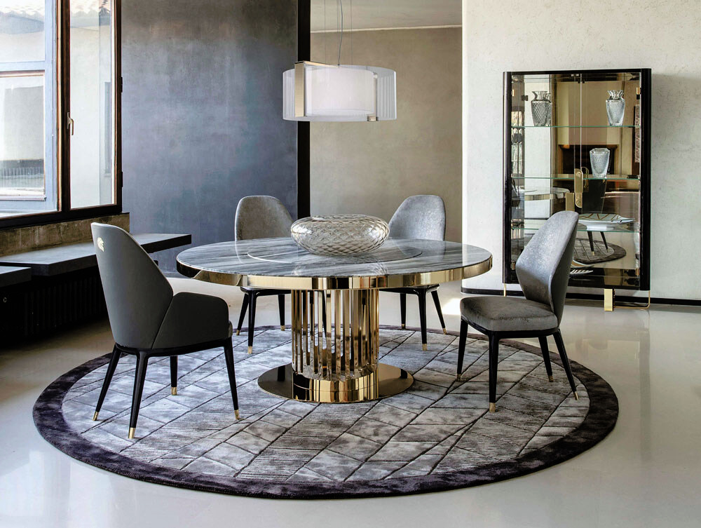 Dining Set: Round Table and 6 Chairs