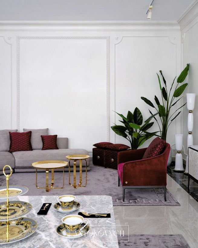 Versace Home Stiletto armchair and CARRÉ pouf for sale in Astana, Antonovych Home