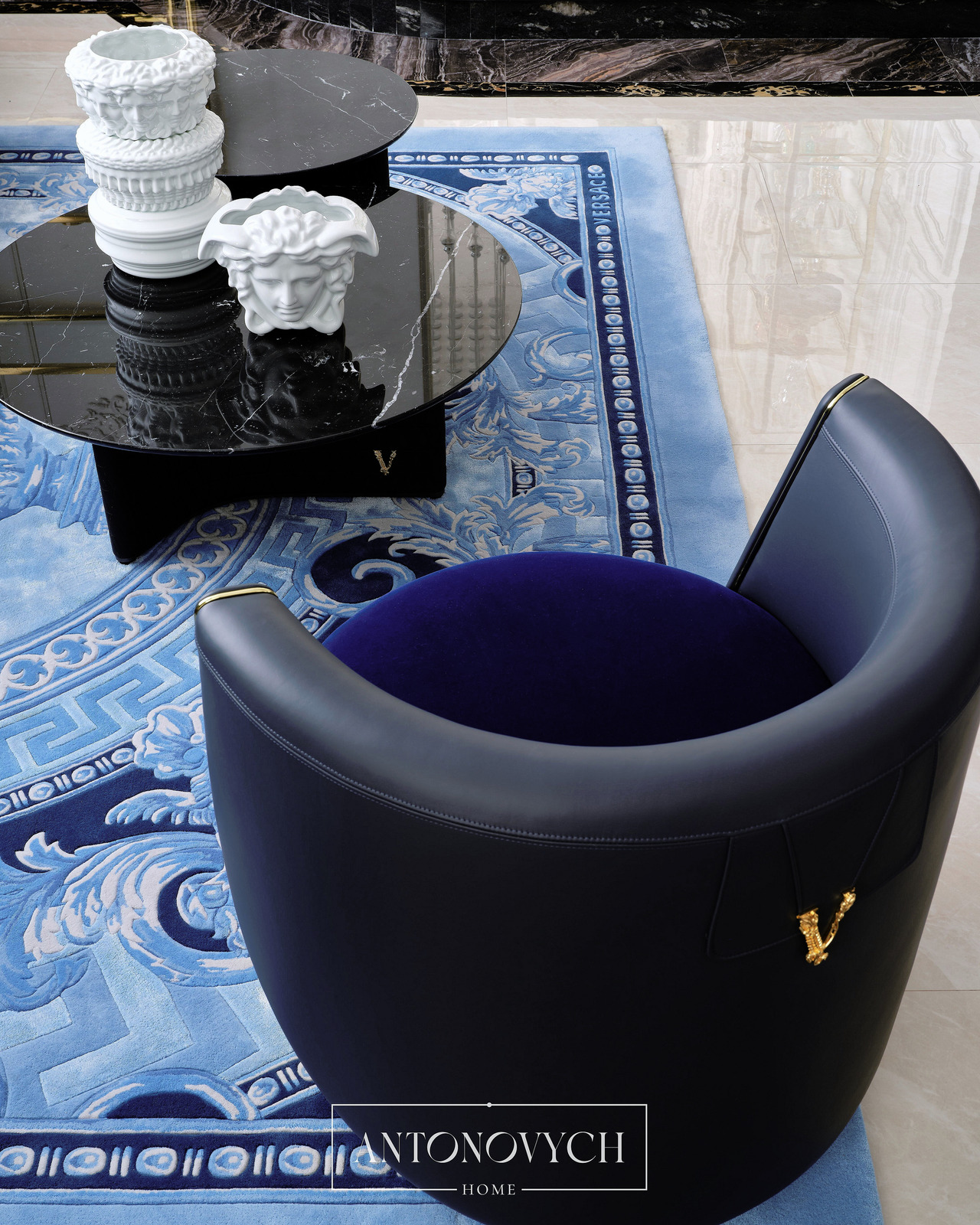 Versace Home Virtus Armchair, VG2 STOOL Coffee Table, Vases, view 3