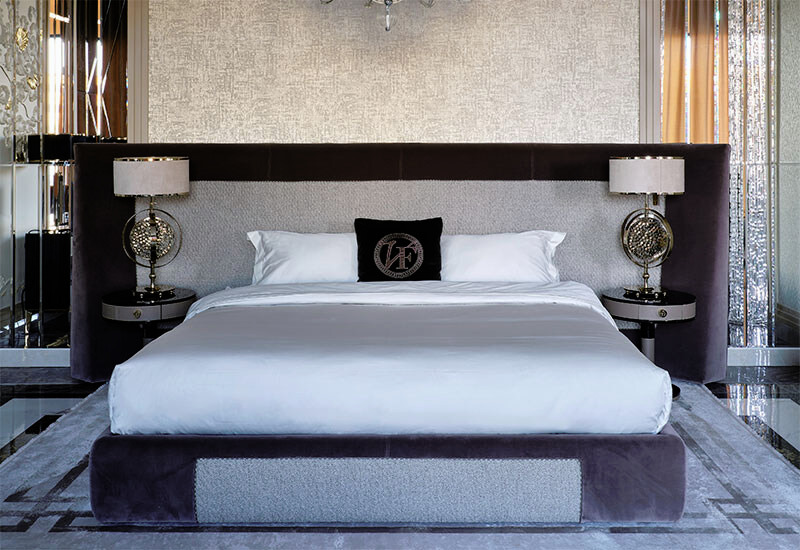 Vittoria Frigerio Bed and Bedside Table