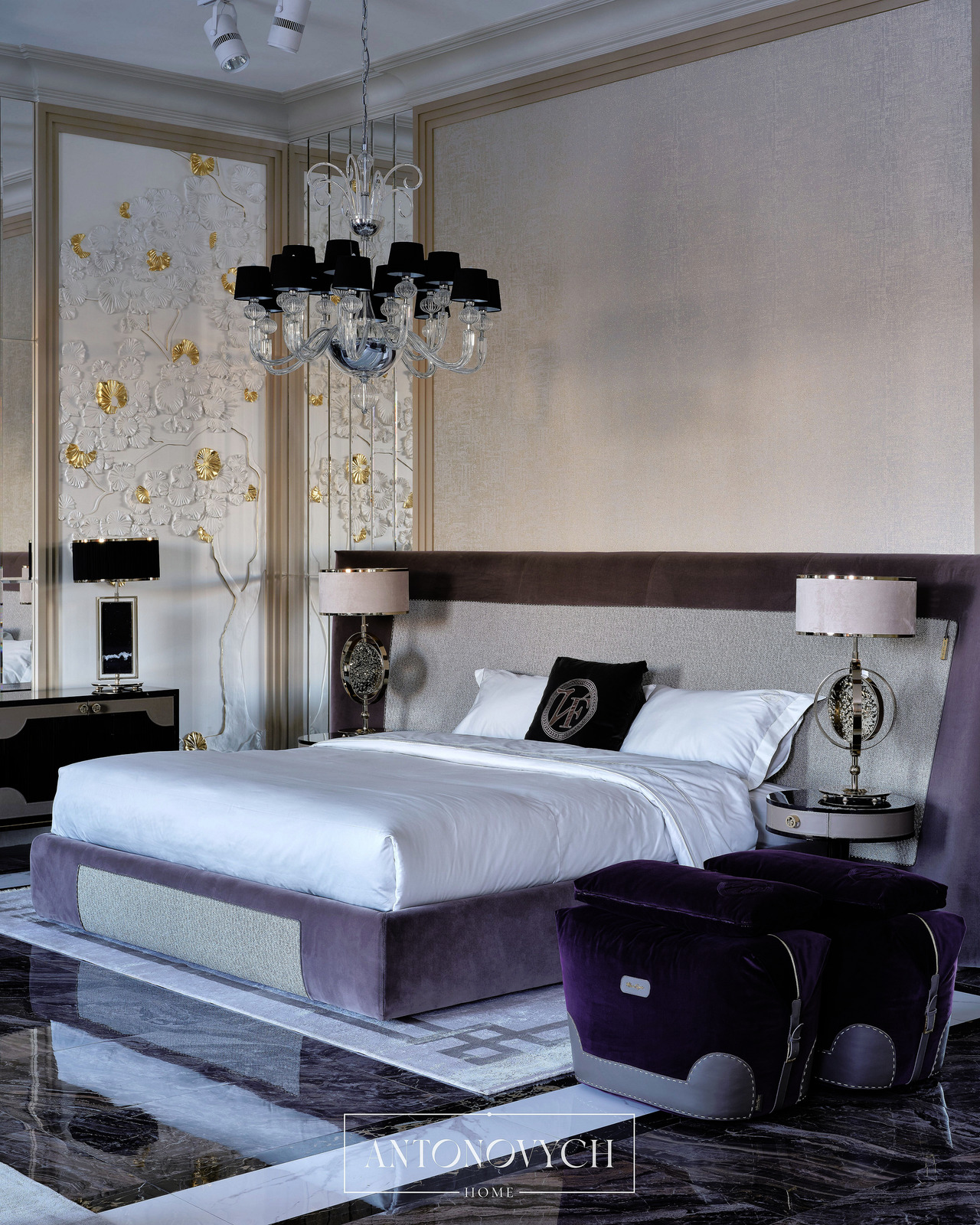 Vittoria Frigerio Bed and Bedside Table, view 3